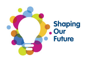 Shaping Our Future logo with lightbulb