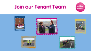 Join our Tenant Team photos of tenants and communities in colourful picture frames