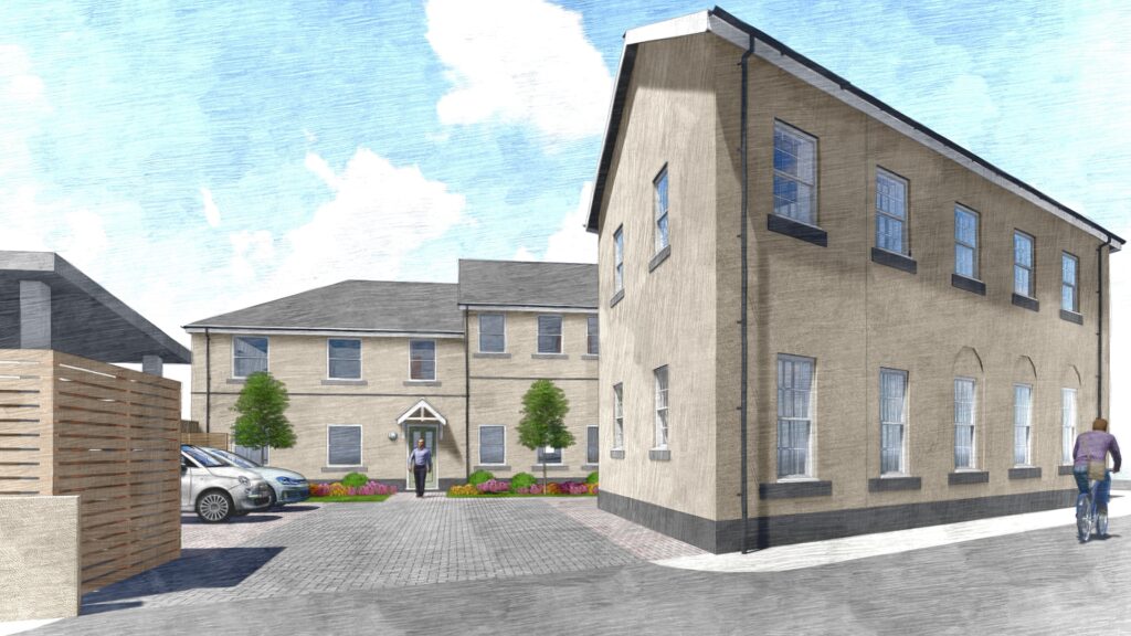 A CGI image of new apartments at the site of the former Treorchy sorting office
