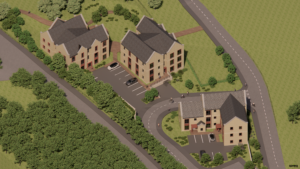 CGI of our development at Winding Wheel Lane, which consists of three apartment blocks.