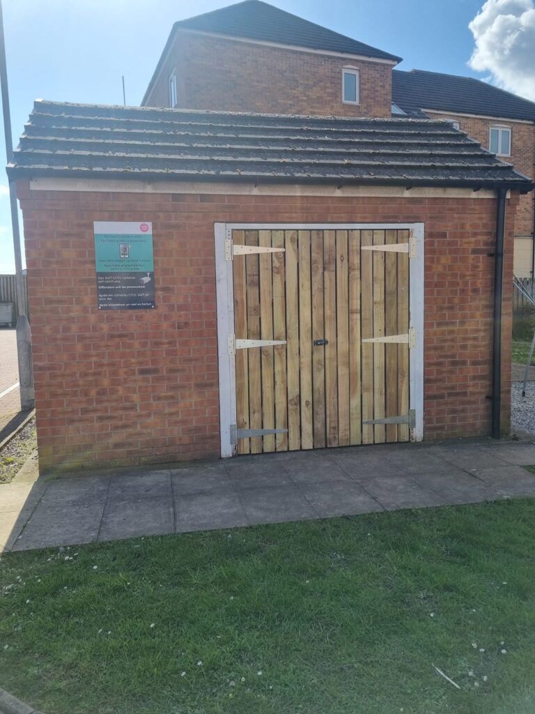 A photo of the new bin stores area in Lysaght Avenue, Newport.