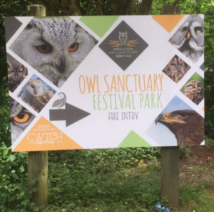 Sign for Festival Park Owl Sanctuary