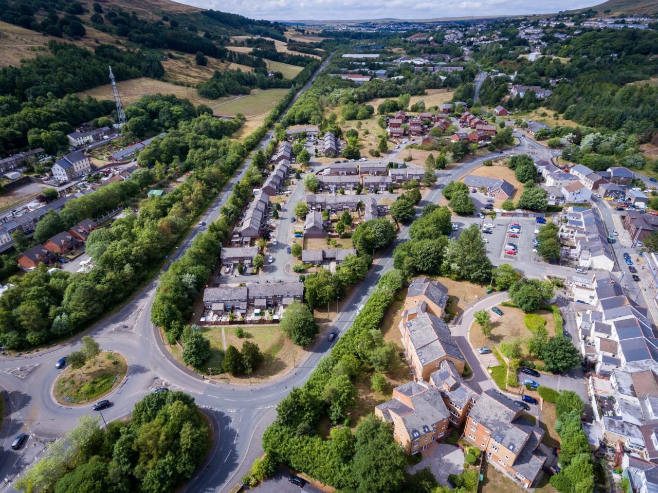 A view of Blaenau Gwent from the sky