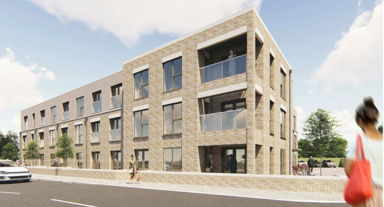 A mock up of a block of flats.