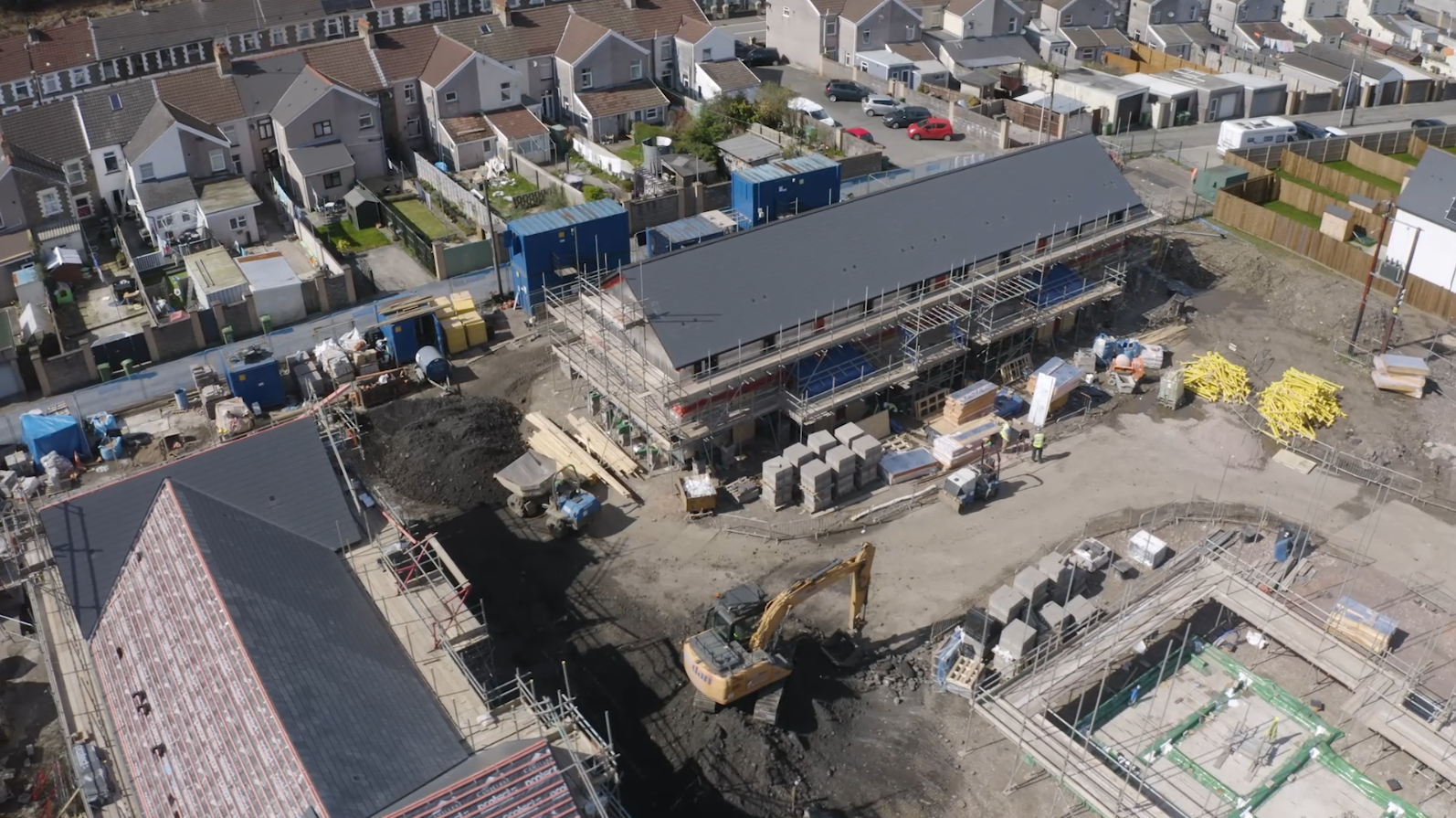 An aerial shot of United Welsh's development at Wingfield Crescent, Llanbradach.